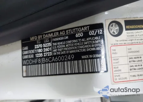 2012 Mercedes-Benz E 350 4Matic from USA, damaged, VIN WDDHF8JB6CA600249